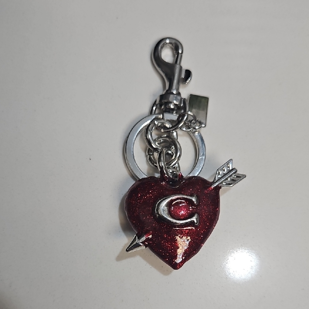 Fashion Red Heart Keychain with Arrow Charm
